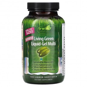Irwin Naturals, Women's Living Green Liquid-Gel Multi, мультивитаминная добавка для женщин, 120 желатиновых капсул в Москве - eco-herb.ru | фото