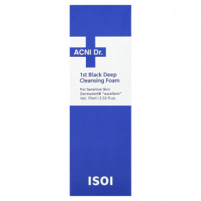 isoi, ACNI Dr. 1st Black, пенка для глубокого очищения, для чувствительной кожи, 75 мл (2,53 жидк. унции) в Москве - eco-herb.ru | изображение isoi, ACNI Dr. 1st Black, пенка для глубокого очищения, для чувствительной кожи, 75 мл (2,53 жидк. унции) в Москве - eco-herb.ru | фото