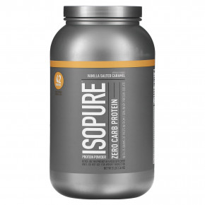 Isopure, IsoPure, протеиновый порошок, ноль углеводов, ваниль, соль, карамель, 3 ф. (1,36 кг) - описание