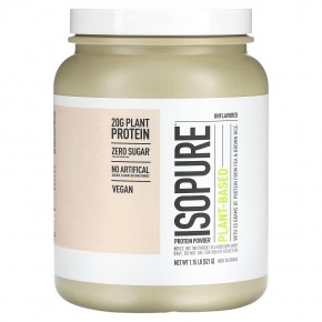 Isopure, Протеиновый порошок на растительной основе, без добавок, 521 г (1,15 фунта) - описание