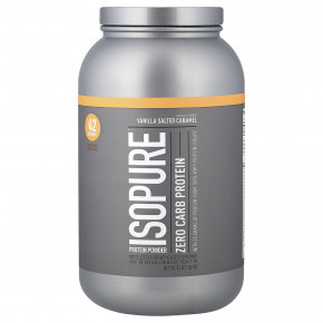 Isopure, протеиновый порошок без углеводов, со вкусом ванили и соленой карамелью, 1,36 кг (3 фунта) - описание | фото