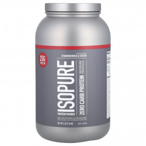 Isopure, Zero Carb, протеиновый порошок, клубника и сливки, 1,36 кг (3 фунта) - описание | фото