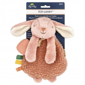 itzy ritzy, Itzy Lovey ™, Plush Lovey With силиконовые прорезыватели, для детей от 0 месяцев, Ana The Bunny, 1 прорезыватель для зубов - описание