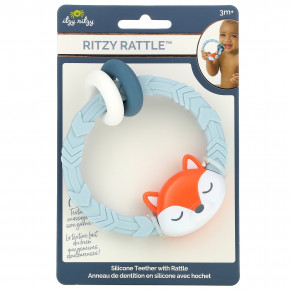 itzy ritzy, Ritzy Rattle, силиконовый прорезыватель с погремушкой, для детей от 3 месяцев, лисичка, 1 шт. в Москве - eco-herb.ru | фото