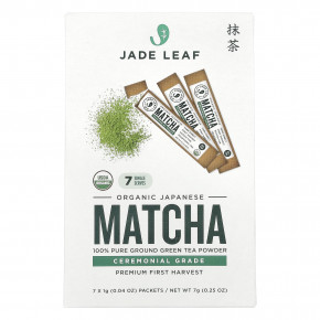 Jade Leaf Matcha, Органический японский матча, 7 пакетиков по 1 г (0,04 унции) в Москве - eco-herb.ru | фото