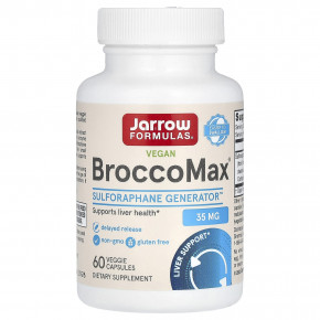 Jarrow Formulas, BroccoMax для веганов, 60 растительных капсул (17,50 мг в 1 капсуле) - описание | фото