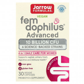 Jarrow Formulas, Vegan Fem Dophilus Advanced, 10 млрд КОЕ (104 мг), 30 растительных капсул в Москве - eco-herb.ru | фото