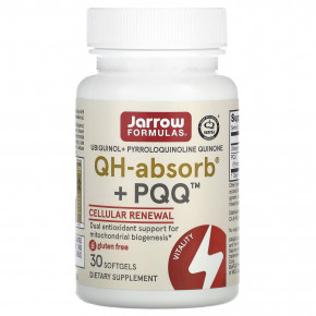 Jarrow Formulas, убихинол, QH-Absorb и пирролохинолинхинон, 30 капсул в Москве - eco-herb.ru | фото