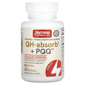 Jarrow Formulas, убихинол, QH-Absorb + PPQ, 60 мягких таблеток в Москве - eco-herb.ru | фото