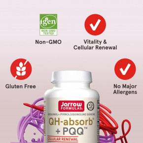 Jarrow Formulas, убихинол, QH-Absorb + PPQ, 60 мягких таблеток в Москве - eco-herb.ru | фото