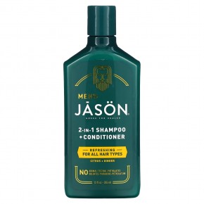 Jason Natural, Для мужчин, шампунь и кондиционер 2 в 1, для всех типов волос, цитрус и имбирь, 355 мл (12 жидк. Унций) в Москве - eco-herb.ru | фото