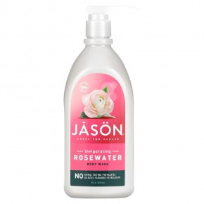 Jason Natural, Гель для душа, с бодрящей розовой водой, 887 мл (30 унций) - описание