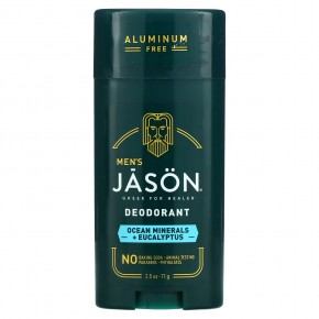 Jason Natural, Для мужчин, дезодорант, минералы океана и эвкалипт, 71 г (2,5 унции) - описание