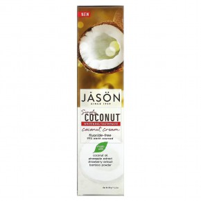 Jason Natural, Simply Coconut, отбеливающая зубная паста, кокосовый крем, 119 г (4,2 унции) в Москве - eco-herb.ru | фото