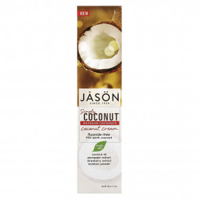 Jason Natural, Simply Coconut, отбеливающая зубная паста, кокосовый крем, 119 г (4,2 унции) (Товар снят с продажи) в Москве - eco-herb.ru | фото