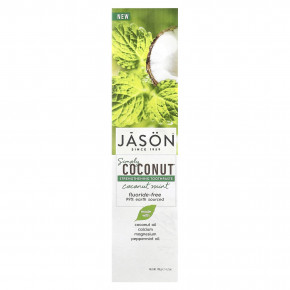 Jason Natural, Simply Coconut, укрепляющая зубная паста, без фтора, кокос и мята, 119 г (4,2 унции) (Товар снят с продажи) в Москве - eco-herb.ru | фото