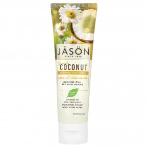 Jason Natural, Simply Coconut™, успокаивающая зубная паста без фторида, кокос и ромашка, 119 г (4,2 унции) (Товар снят с продажи) в Москве - eco-herb.ru | фото