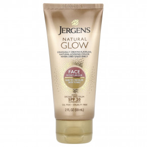 Jergens, Natural Glow, увлажняющее средство для лица, SPF 20, от умеренного до среднего, 59 мл (2 жидк. унц.) в Москве - eco-herb.ru | фото