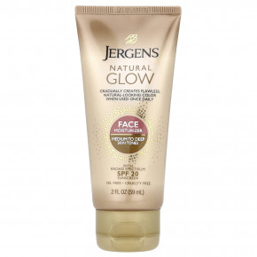 Jergens, Natural Glow, увлажняющее средство для лица, SPF 20, от средних до темных оттенков кожи, 59 мл (2 жидк. унции) в Москве - eco-herb.ru | фото