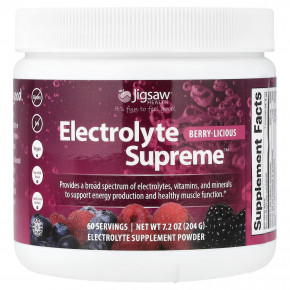 Jigsaw Health, Electrolyte Supreme™, ягодный вкус, 204 г (7,2 унции) - описание | фото