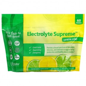 Jigsaw Health, Electrolyte Supreme, лимонно-лаймовый, 60 пакетов, 12,5 унций (354 г) - описание
