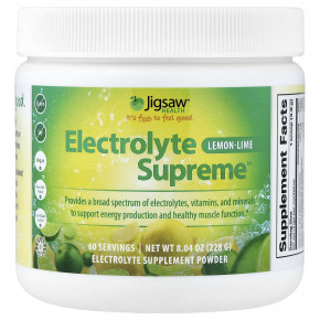 Jigsaw Health, Electrolyte Supreme™, со вкусом лимона и лайма, 228 г (8,04 унции) - описание | фото
