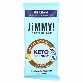 JiMMY!, Be Lean, полезные батончики, протеиновый батончик, макадамия, 12 батончиков, 45 г (1,59 унции) в Москве - eco-herb.ru | фото