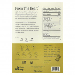 Julian Bakery, крекеры из органических семян, пармезан, 113 г (4 унции) в Москве - eco-herb.ru | фото