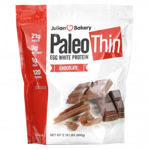 Julian Bakery, Paleo Thin, протеин из яичного белка, со вкусом шоколада, 990 г (2,18 фунта) - описание