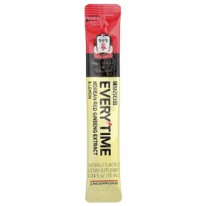 JungKwanJang, Экстракт корейского красного женьшеня, Everytime, лимон, 10 жидких стиков по 10 мл (0,34 жидк. Унции) в Москве - eco-herb.ru | фото