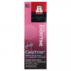 JungKwanJang, Everytime CaloTrim, экстракт зеленого чая и тартрат L-карнитина, 10 стиков по 10 мл (0,34 жидк. унции) - описание | фото