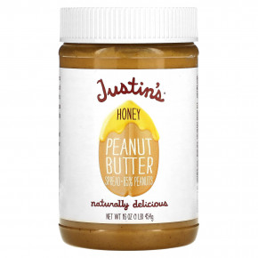 Justin's Nut Butter, Арахисовое масло с медом, 16 унций (454 г) - описание