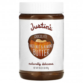 Justin's Nut Butter, Фундуковое масло с шоколадом, 16 унций (454 г) - описание