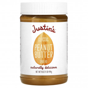 Justin's Nut Butter, Классическое арахисовое масло, 16 унций (454 г) в Москве - eco-herb.ru | фото