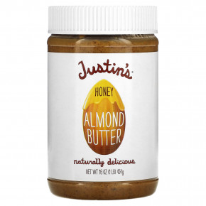 Justin's Nut Butter, Миндальная паста с медом, 454 г (16 унций) - описание | фото