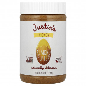 Justin's Nut Butter, Миндальная паста с медом, 454 г (16 унций) в Москве - eco-herb.ru | фото