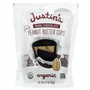 Justin's Nut Butter, Органические мини-чашки с арахисовой пастой, темный шоколад, 133 г (4,7 унции) в Москве - eco-herb.ru | фото