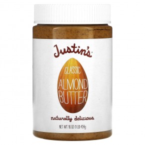 Justin's Nut Butter, Классическое миндальное масло, 454 г (16 унций) в Москве - eco-herb.ru | фото