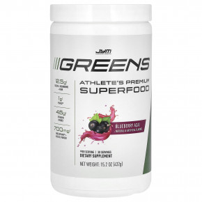 JYM Supplement Science, Greens, Athlete's Premium Superfood, голубика и асаи, 432 г (15,2 унции) в Москве - eco-herb.ru | фото