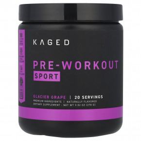 Kaged, Pre-Workout Sport, предтренировочный комплекс, виноград во льду, 270 г (9,52 унции) - описание | фото