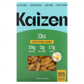 Kaizen, Ziti, без глютена, с высоким содержанием белка и низким содержанием углеводов, на растительной основе, еще меньше углеводов, 226 г (8 унций) в Москве - eco-herb.ru | фото