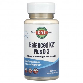 KAL, Balanced K2 Plus D3, 60 Tablets в Москве - eco-herb.ru | фото