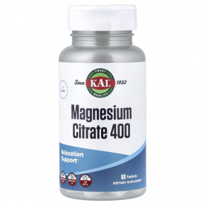 KAL, цитрат магния 400, 60 таблеток (200 мг в 1 таблетке) - описание | фото