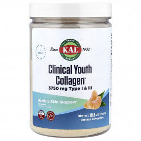 KAL, Clinical Youth Collagen ™, мандарин, 298 г (10,5 унции) - описание | фото