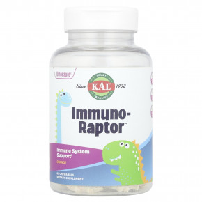 KAL, Dinosaurs®, Immuno-Raptor™, добавка для поддержки иммунитета, со вкусом апельсина, 60 жевательных таблеток в Москве - eco-herb.ru | фото