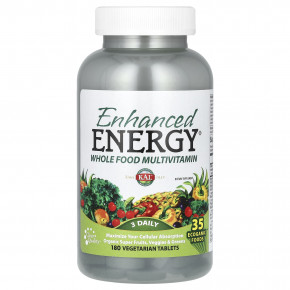 KAL, Enhanced Energy, Whole Food Multivitamin, 180 Vegetarian Tablets в Москве - eco-herb.ru | фото