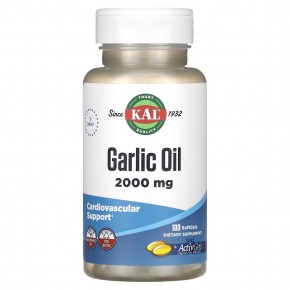 KAL, чесночное масло, 2000 мг, 100 капсул (1000 мг в 1 капсуле) - описание