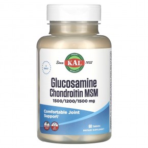 KAL, Глюкозамин хондроитин МСМ, 60 таблеток - описание