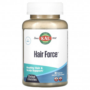 KAL, Hair Force, высокоэффективный биотин, 60 вегетарианских капсул в Москве - eco-herb.ru | фото