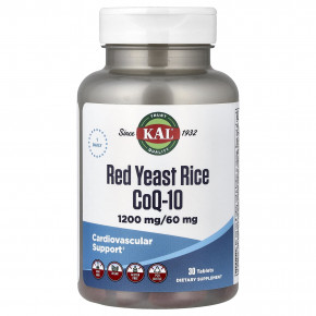 KAL, красный ферментированный рис и коэнзим Q10, 30 таблеток - описание | фото